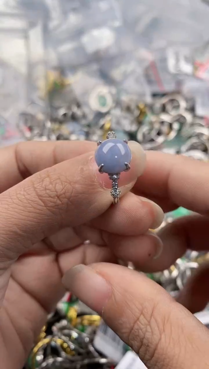 银S925镶嵌戒指翡翠333---8