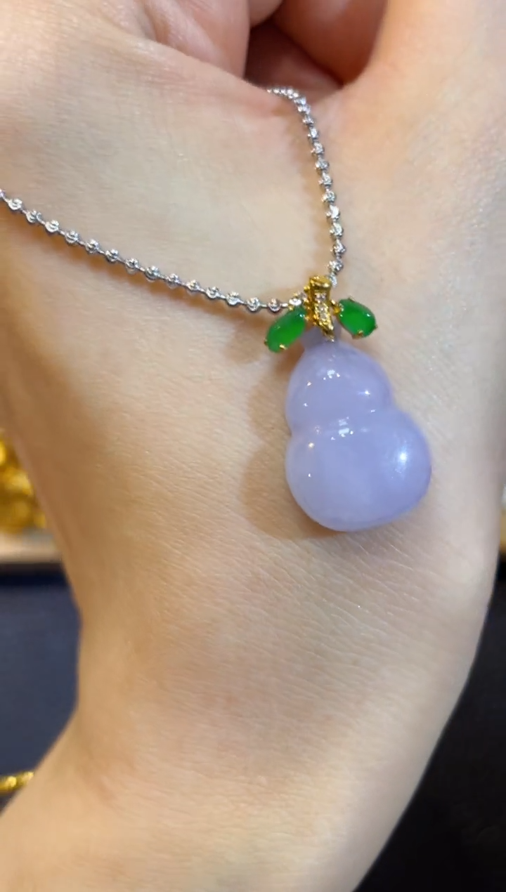 吊坠(不含链)18K金镶嵌翡翠团购5