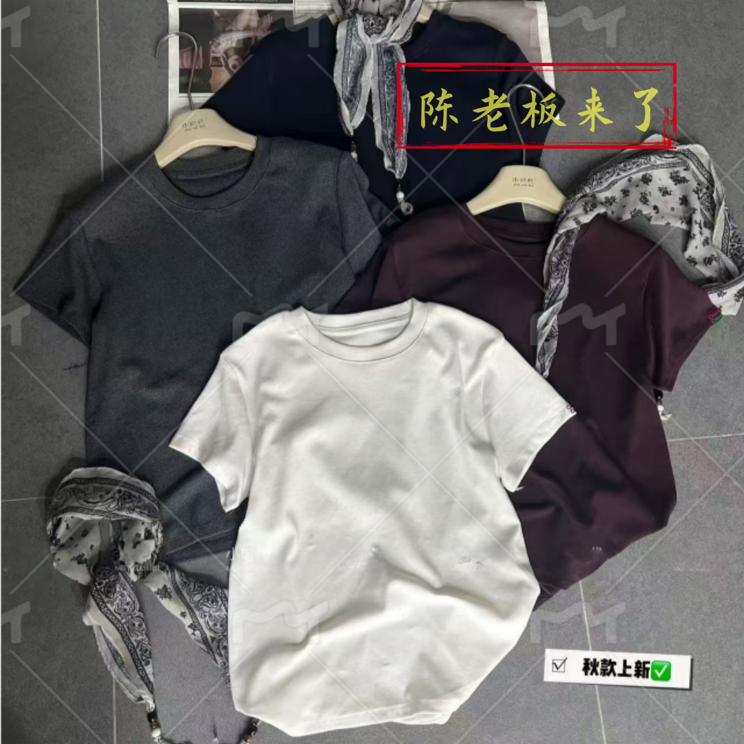 新款圆领刺绣常规T恤女