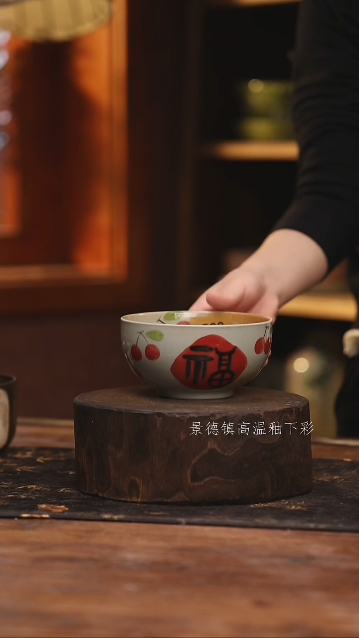 陶瓷景德镇高温釉下手绘陶瓷@L500@