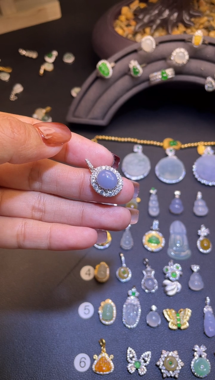 吊坠(不含链)银S925镶嵌翡翠1