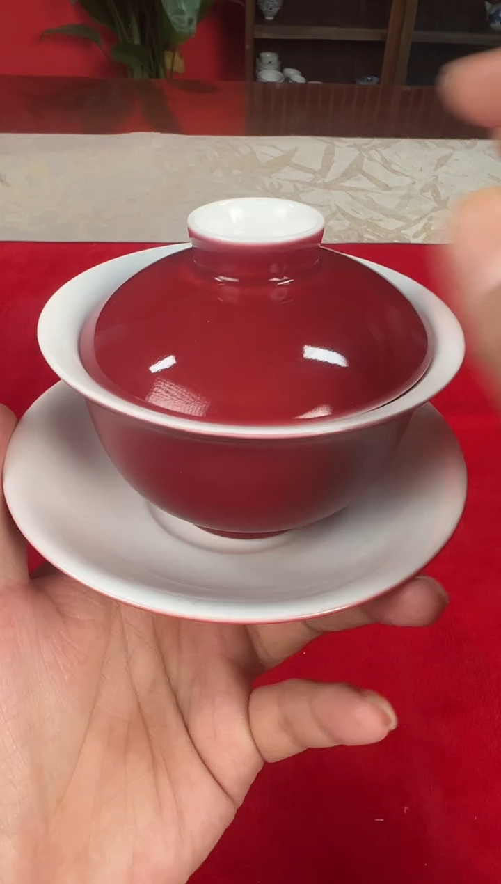 【闪购商品】001小王严选玛瑙红三才盖碗