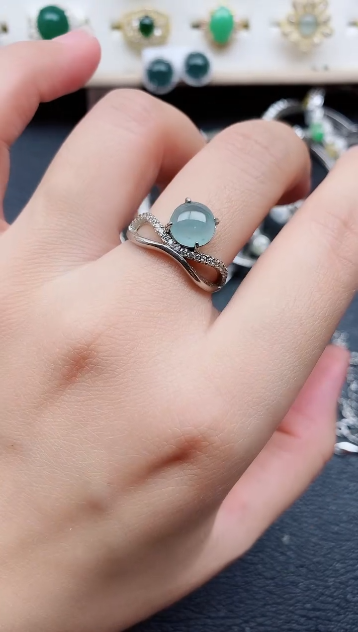 【闪购商品】翡翠戒指银S925镶嵌1111