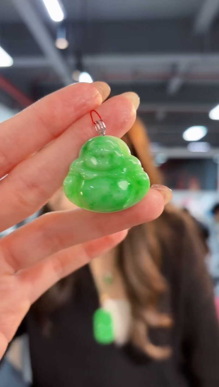 【闪购商品】翡翠颈饰18K金镶嵌 缅料A货/支持复检/一件