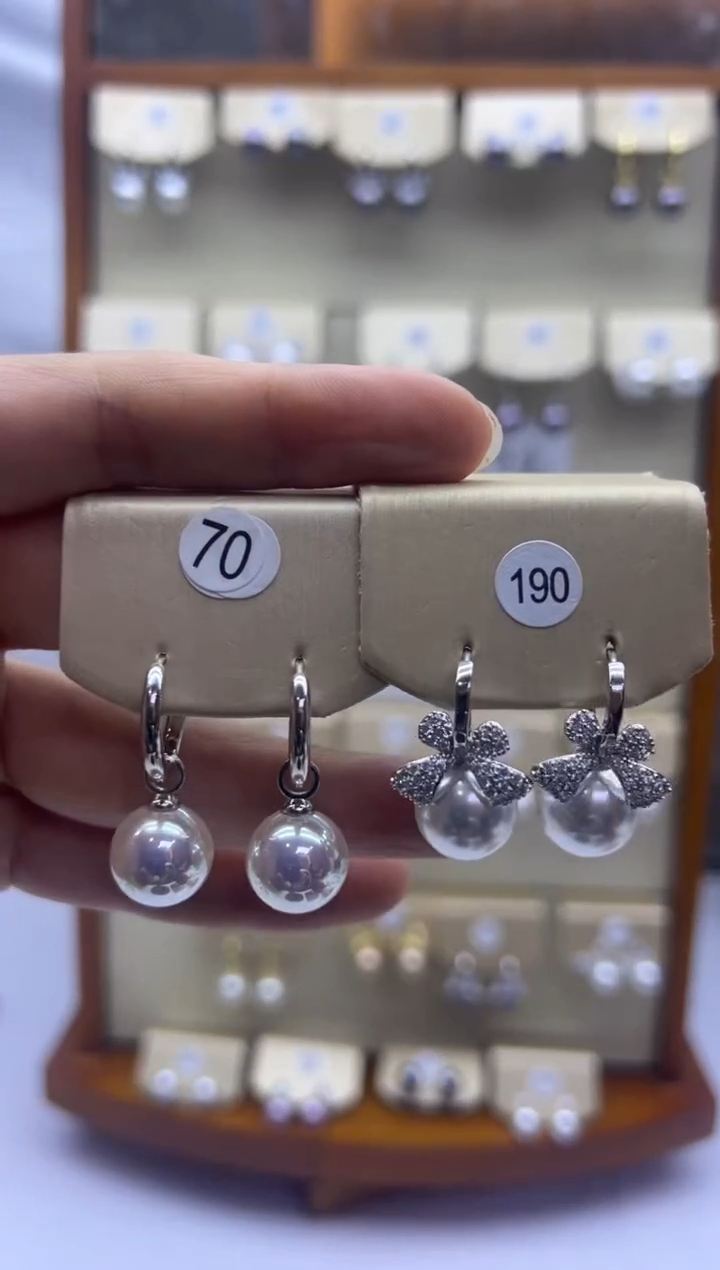 未镶嵌耳饰淡水珍珠70+190