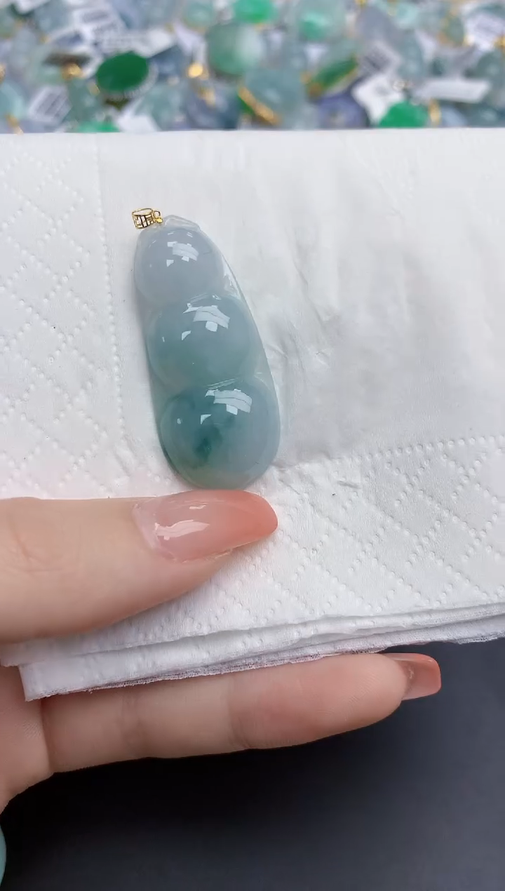 【闪购商品】翡翠颈饰18K金镶嵌天然缅甸翡翠A货