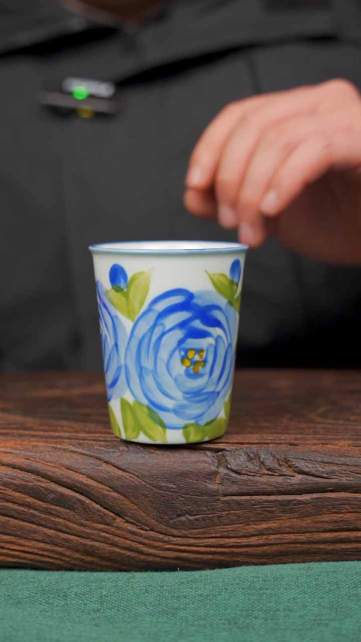 【闪购商品】瓷片4景德镇杯釉下手工手绘瓷器