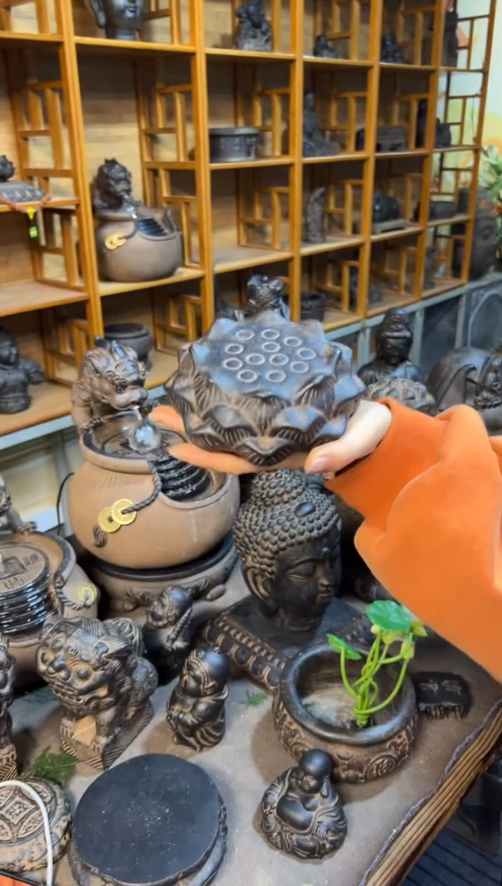 陶土【火山泥】莲蓬实心底座