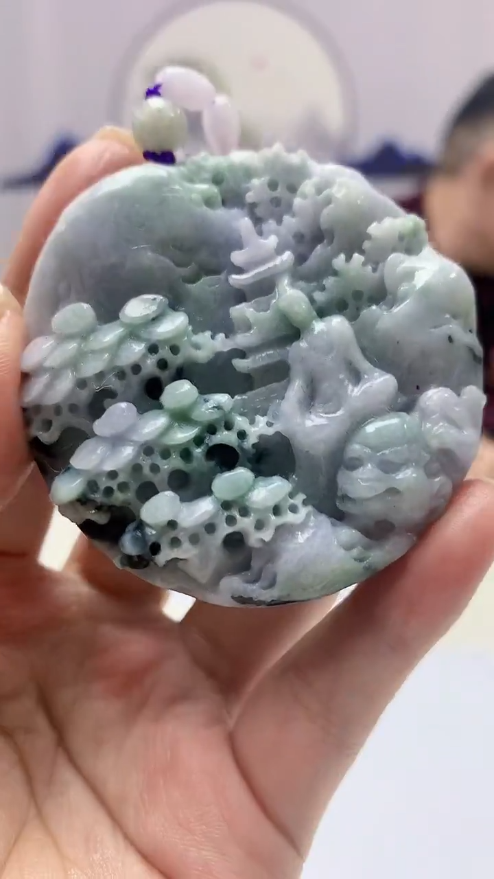 【闪购商品】定制翡翠未镶嵌5152ms-毛货110观音赠珠链