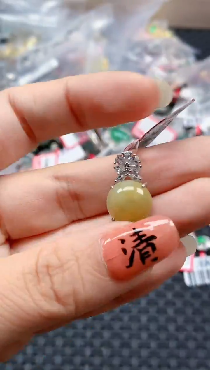 银S925镶嵌戒指翡翠天然A货缅甸翡翠