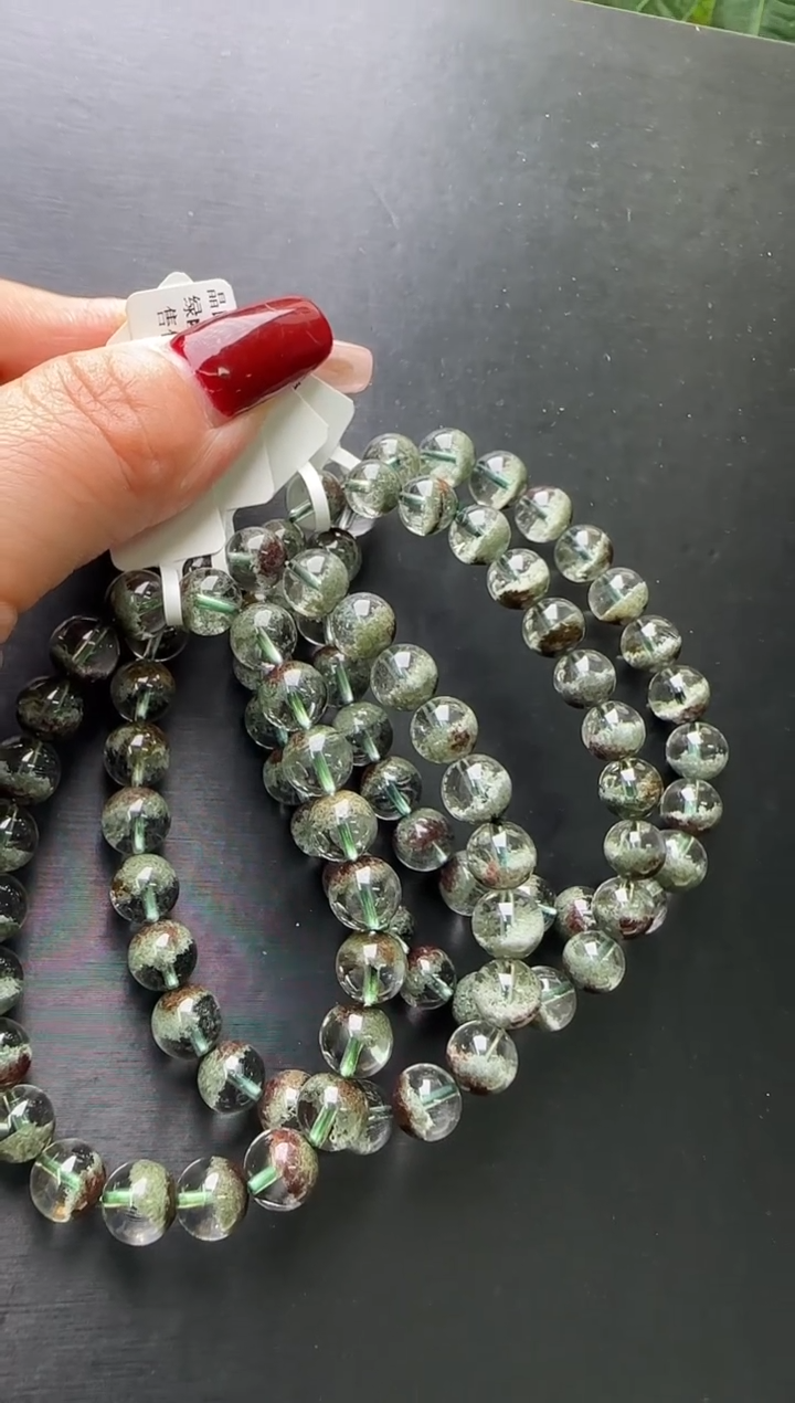 【闪购商品】水晶手串未镶嵌绿幽灵手串8m+多样性发一M30610
