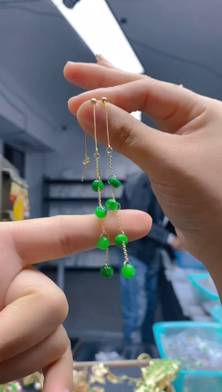 【闪购商品】翡翠耳饰合金0100翡翠耳线