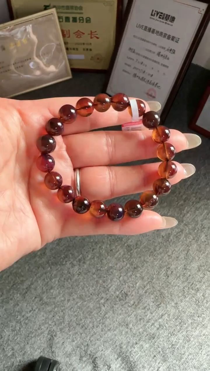未镶嵌琥珀手串规格9微瑕紫罗兰手串#42