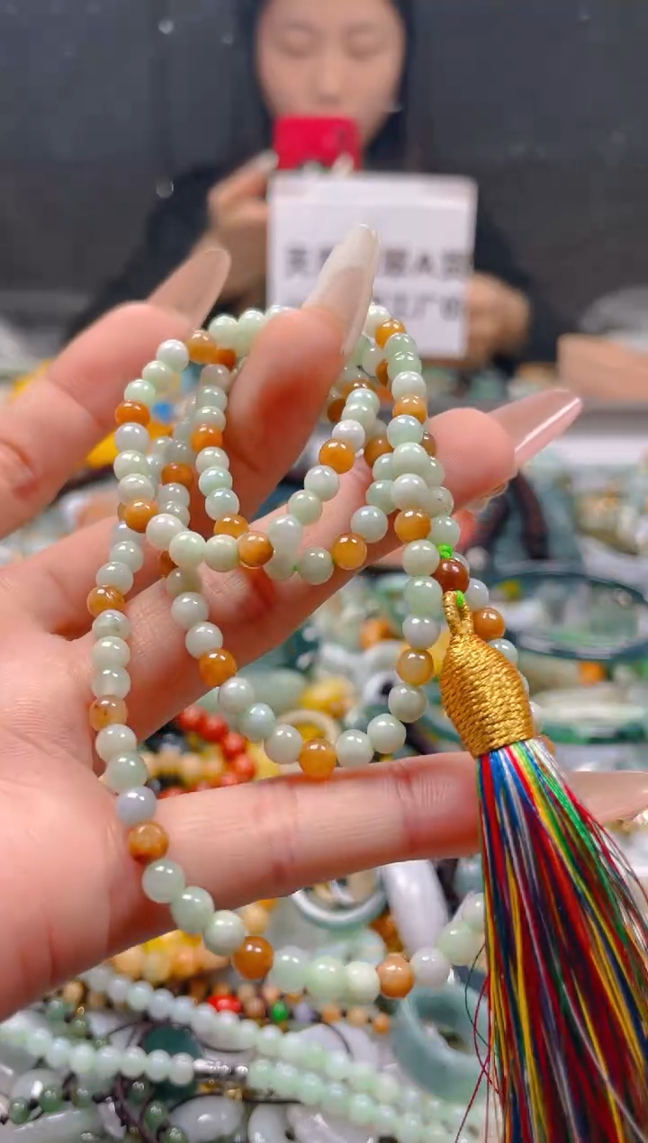 【闪购商品】翡翠颈饰未镶嵌4-5MM/U/翡翠A货一图一物