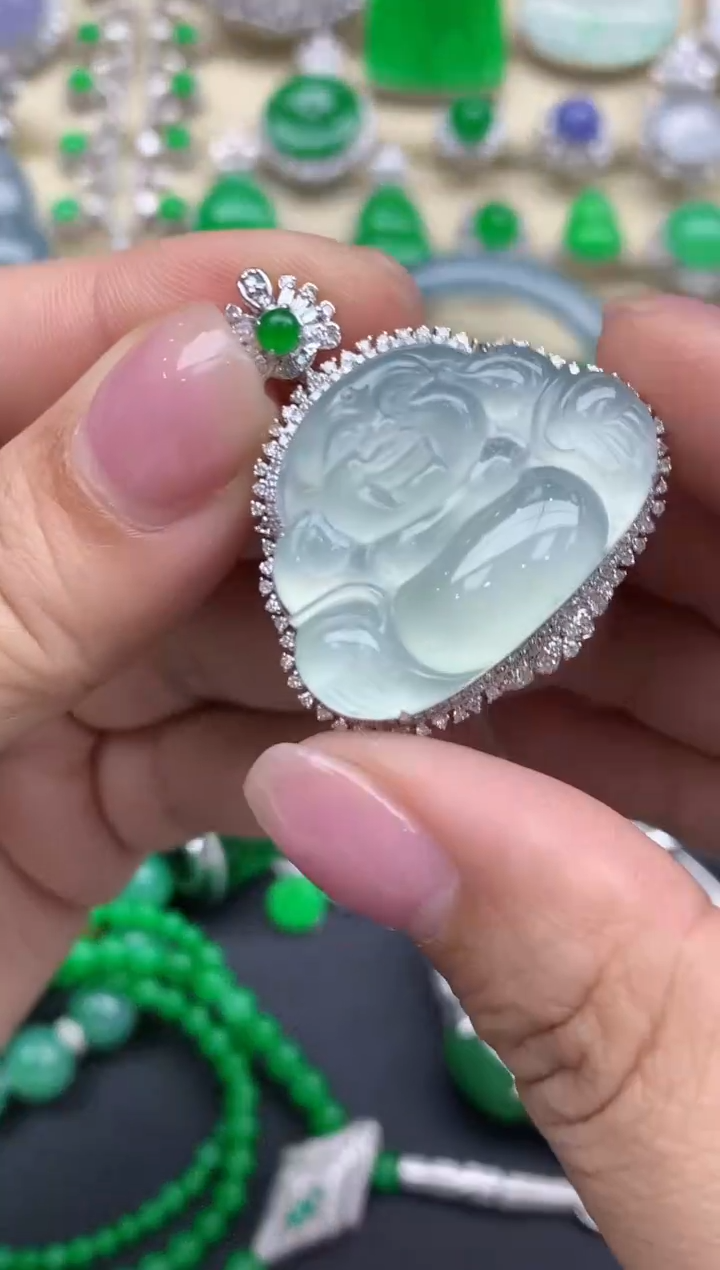 【闪购商品】翡翠颈饰18K金镶嵌628-中国好珍宝