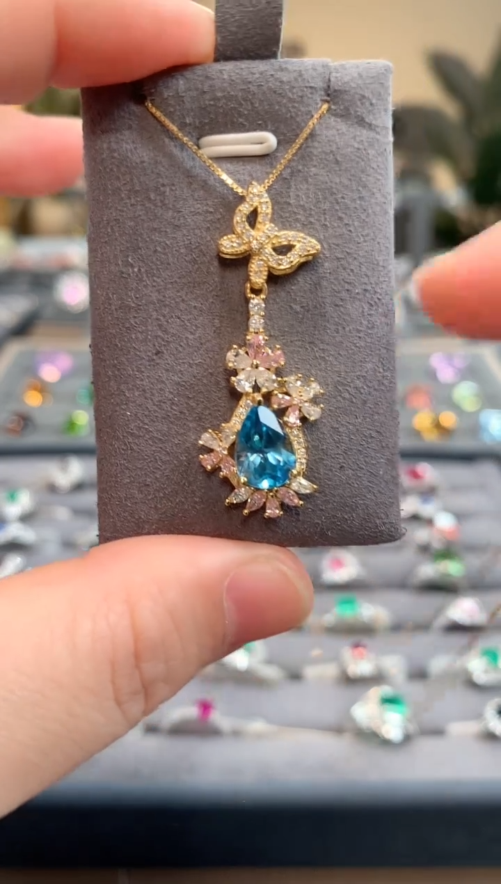 【闪购商品】托帕石吊坠(赠链)银S925镶嵌托帕石