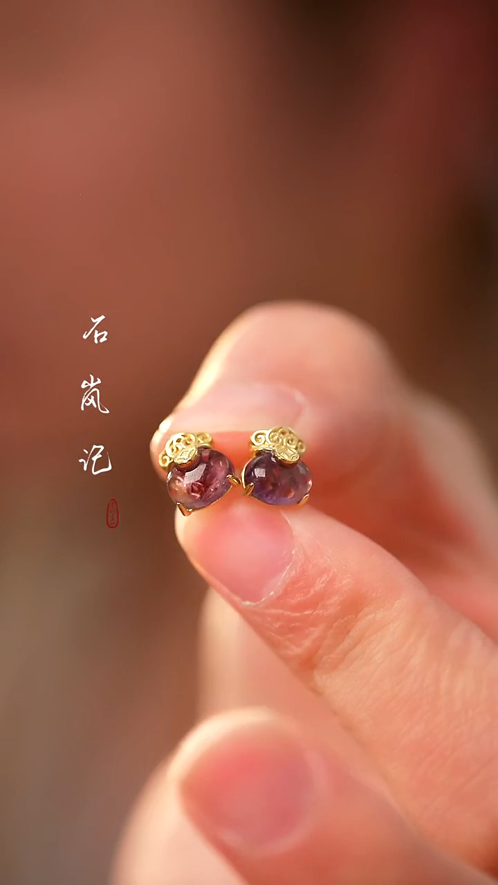 银S925镶嵌耳饰水晶天然