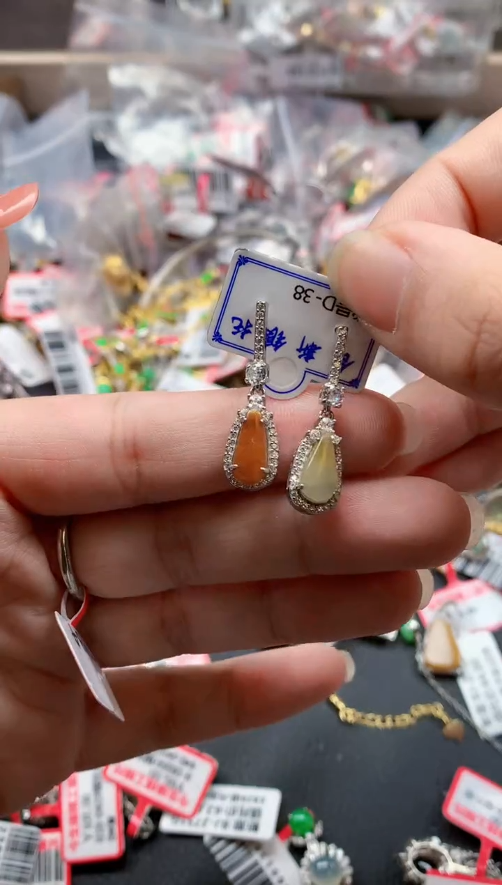 银S925镶嵌戒指翡翠天然A货缅甸翡翠