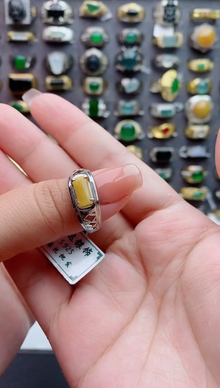 未镶嵌戒指翡翠天然翡翠男戒