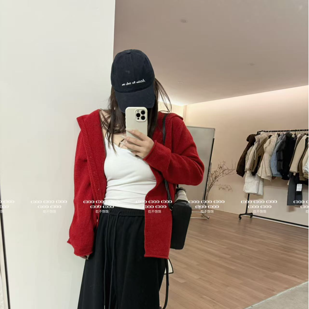 【吃不饱饱】大码 甜心多巴胺 甜美连帽针织毛衣开衫234