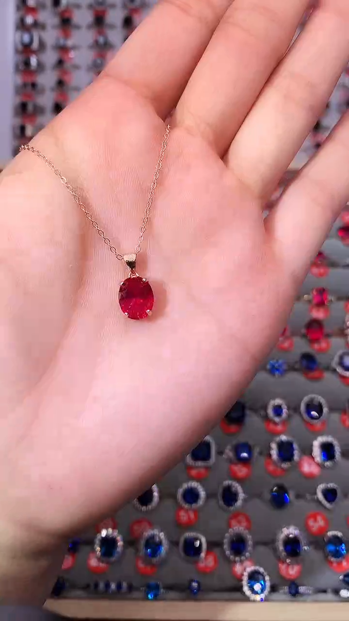 【闪购商品】红宝石吊坠(赠链)银S925镶嵌1111111