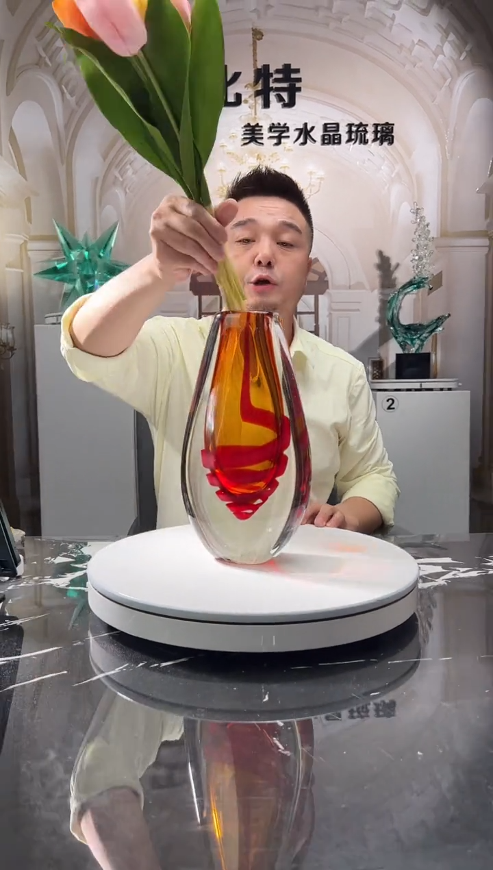 茶宠巴比特美学 红色丝带花器