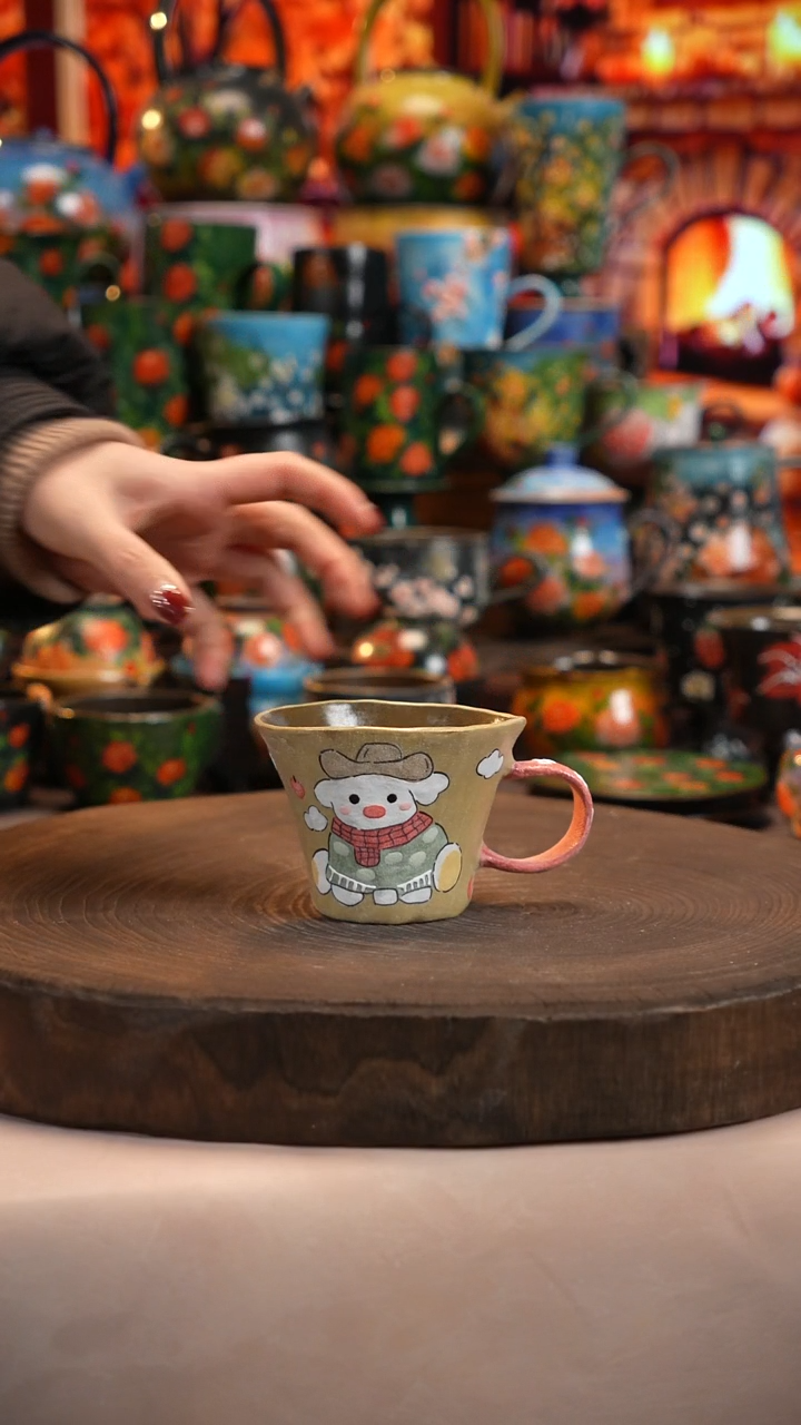 油画  釉下彩   杯子 