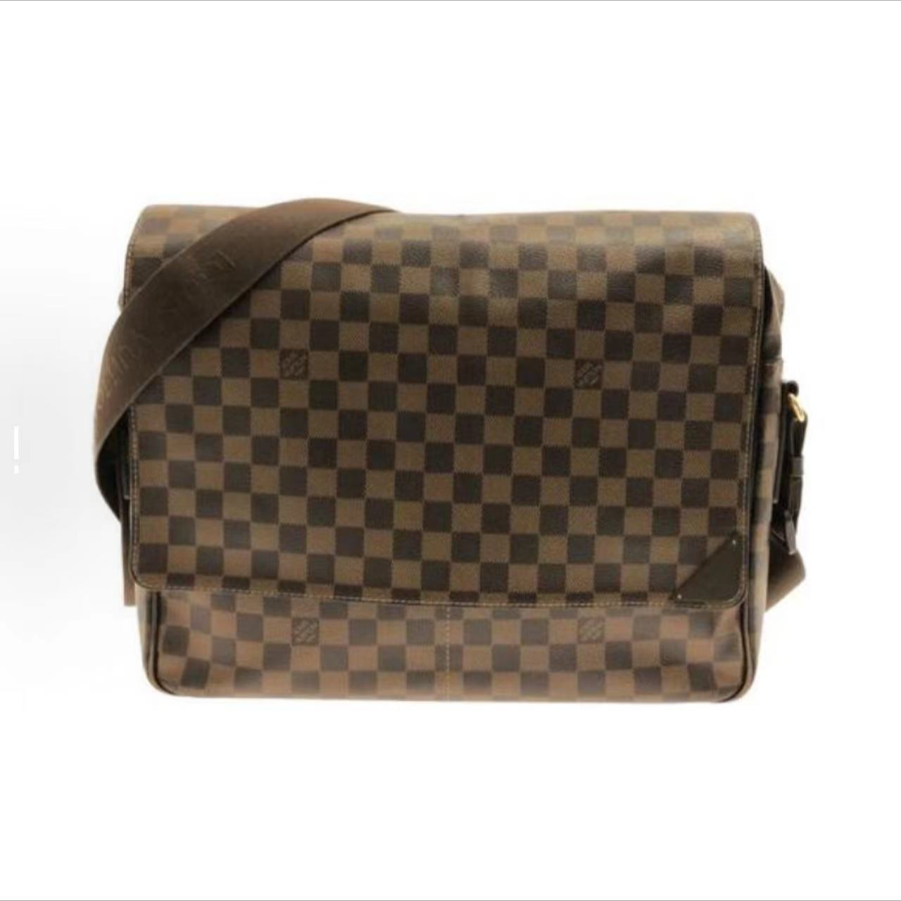 95新 LouisVuitton/路易威登  Shelton 棕拼棋盘格 邮差包单肩包