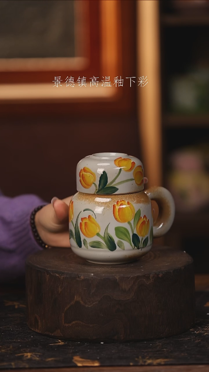 陶瓷景德镇高温釉下手绘陶瓷@L701@