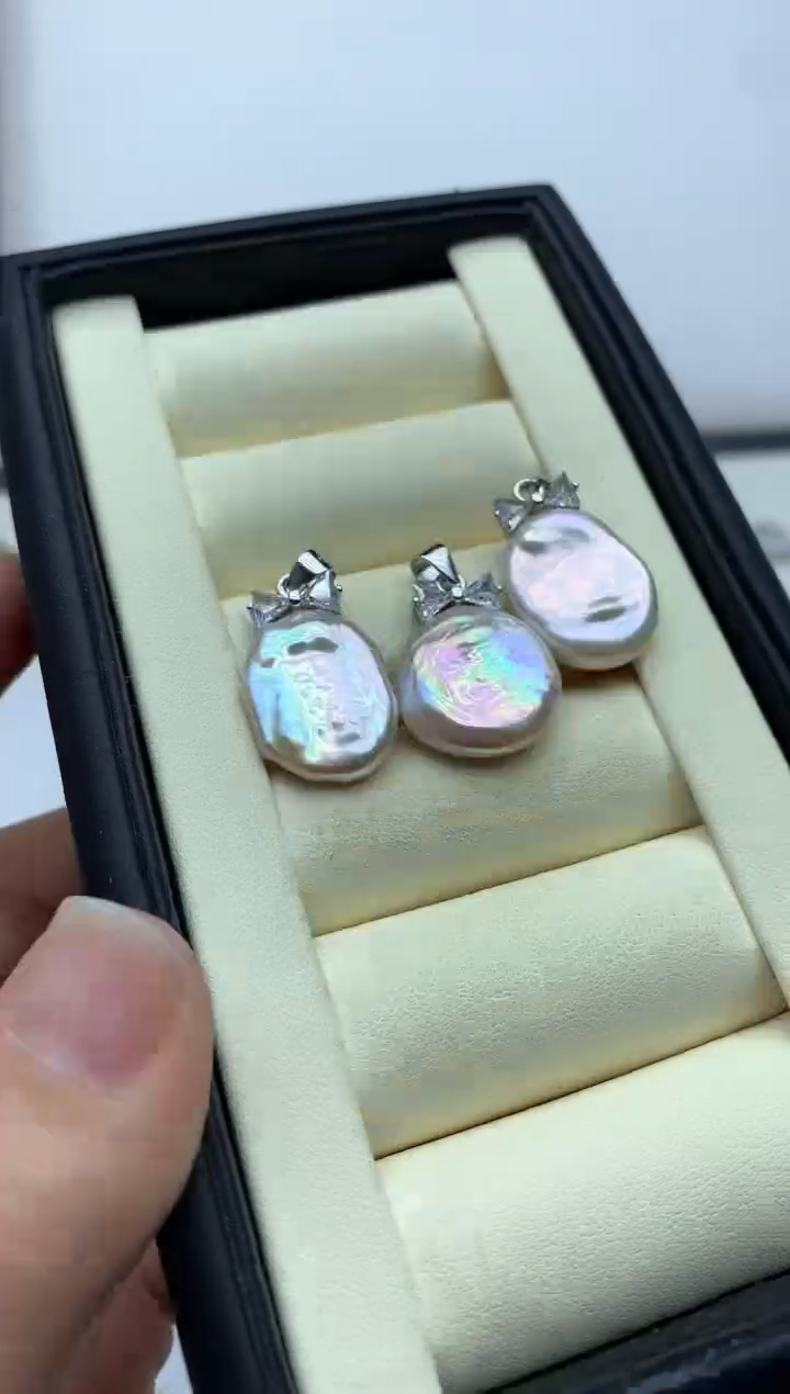 吊坠(不含链)银S925镶嵌淡水珍珠多样性发其一