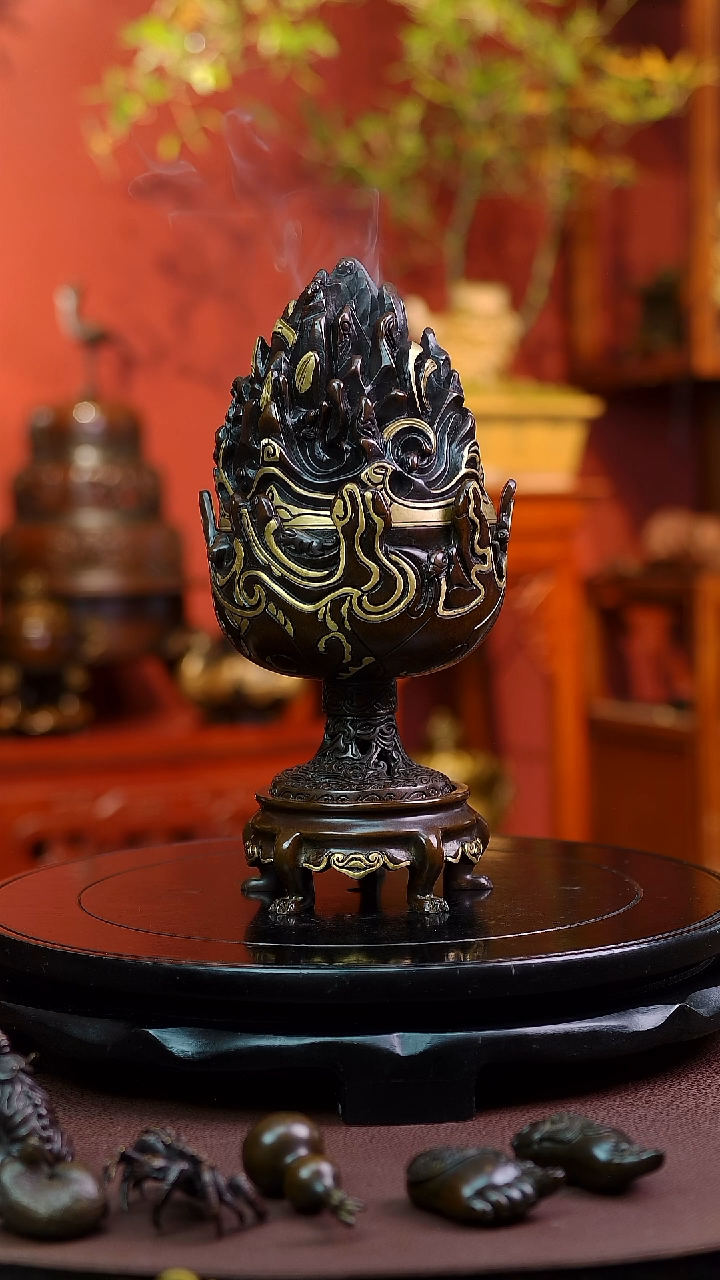 【闪购商品】带底座博山熏香炉          
