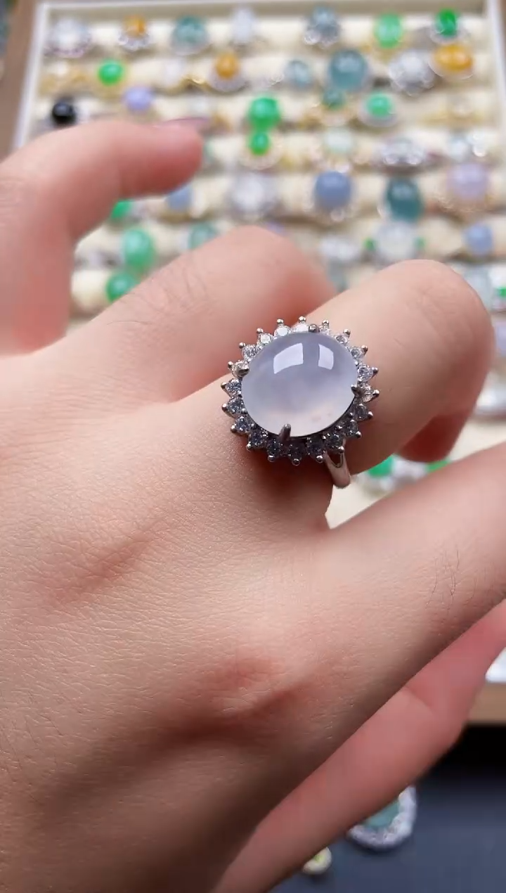 银S925镶嵌戒指翡翠207