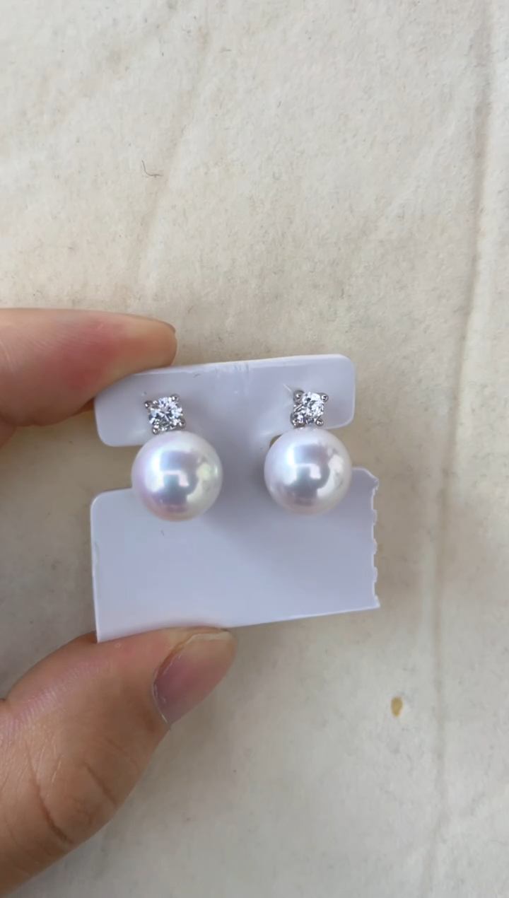 【闪购商品】淡水珍珠耳饰银S925镶嵌耳钉 