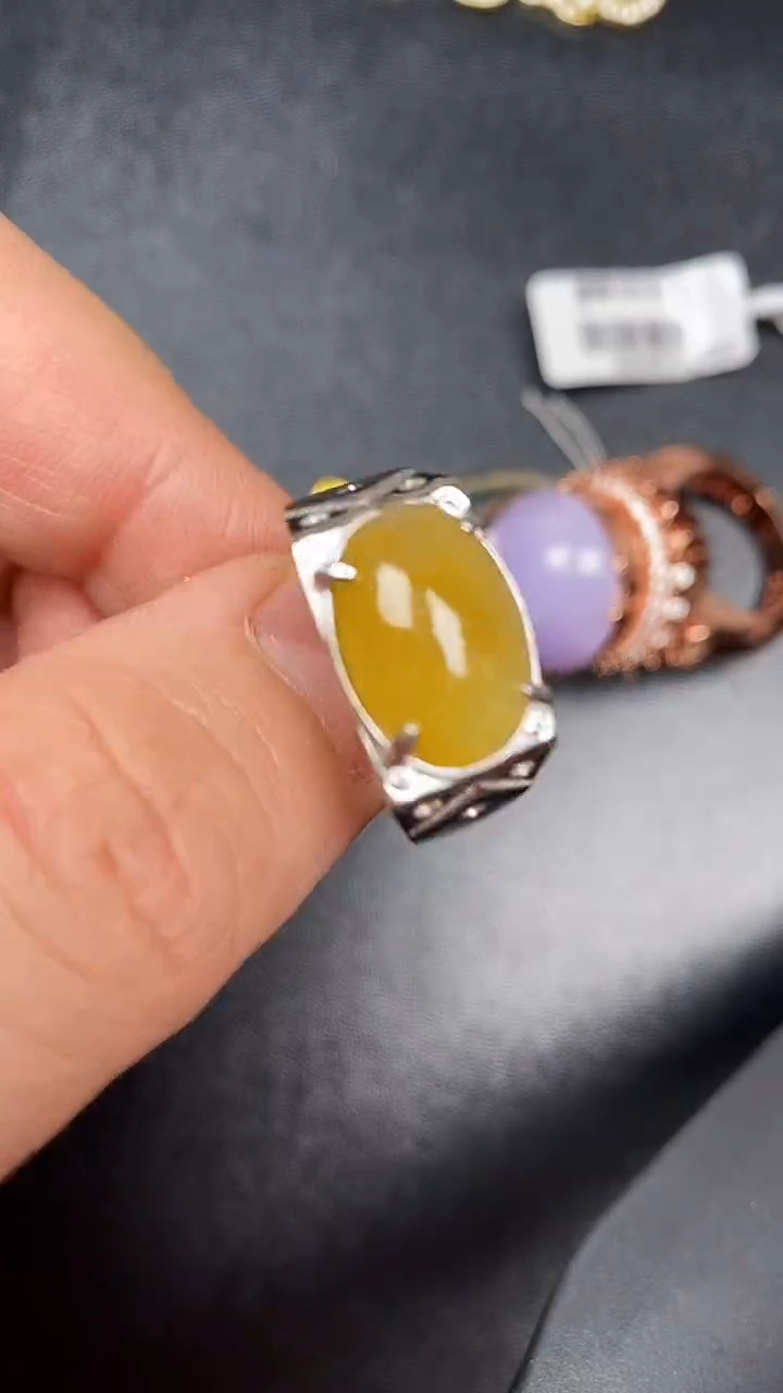 银S925镶嵌戒指翡翠8700