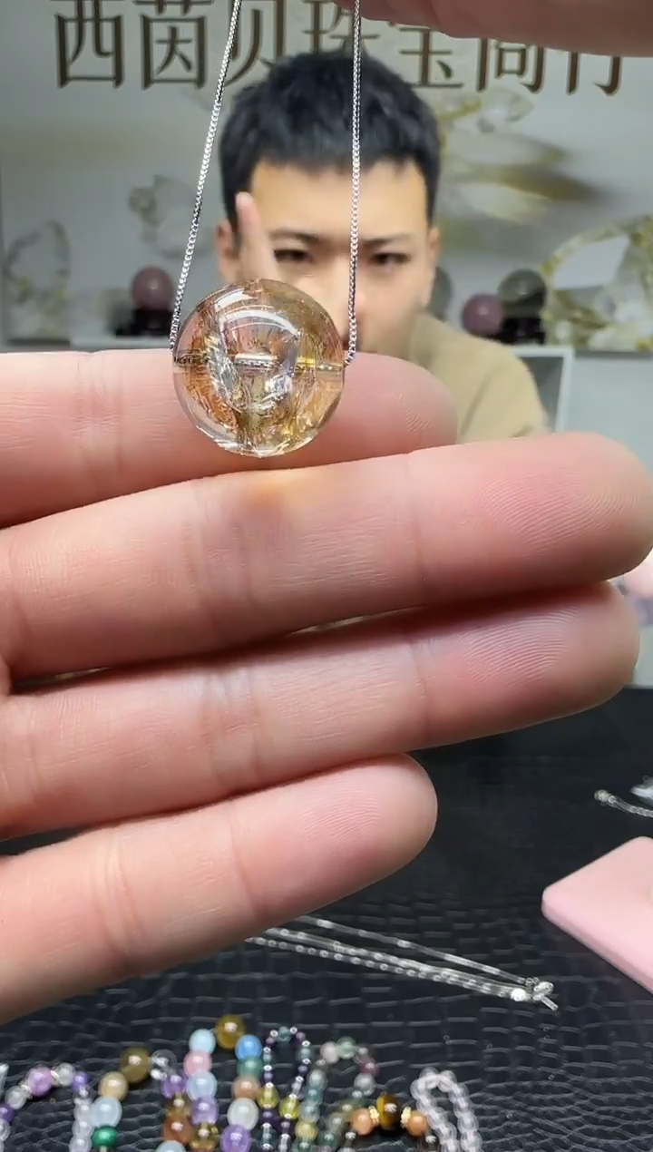 吊坠(赠链)未镶嵌水晶天然金箔单株吊坠