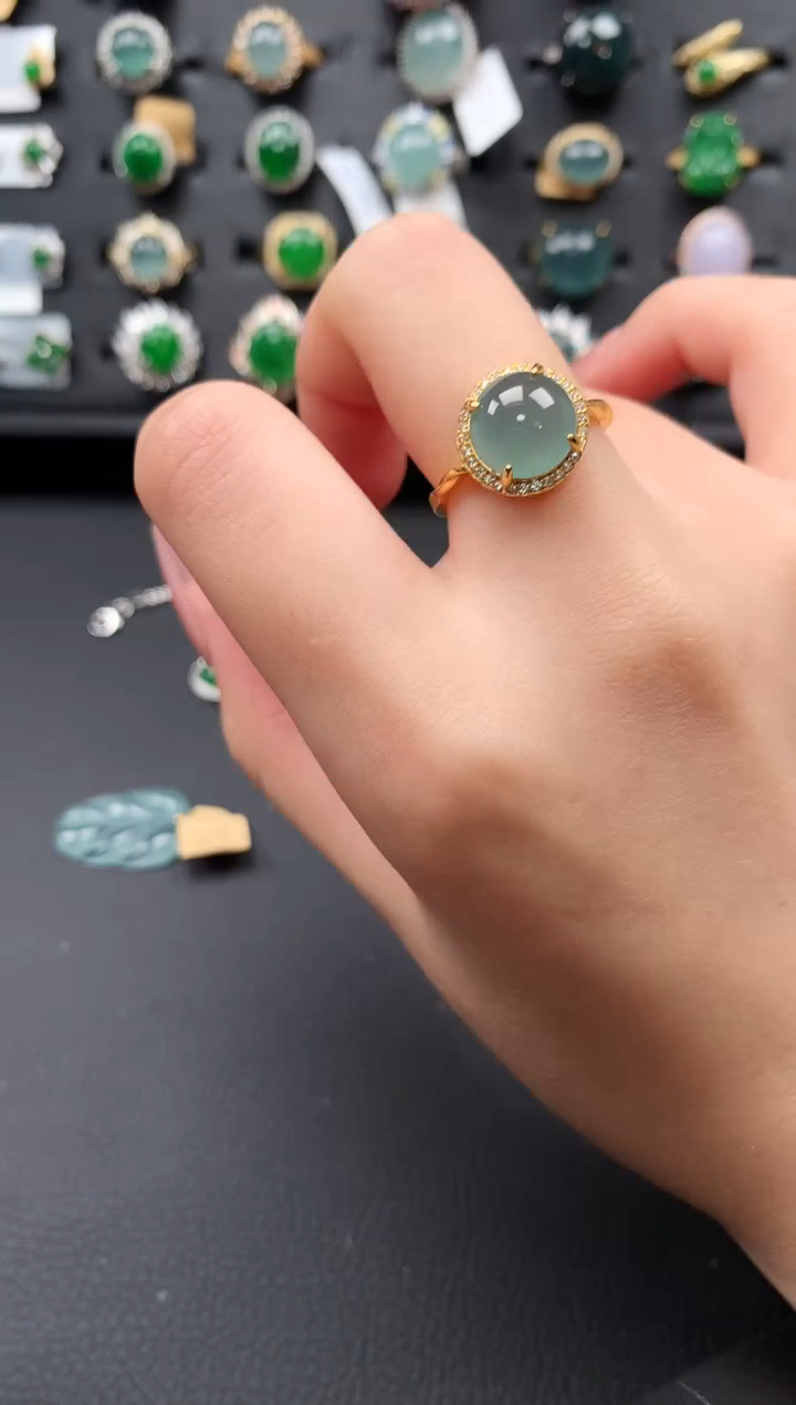 【闪购商品】翡翠戒指银S925镶嵌52141