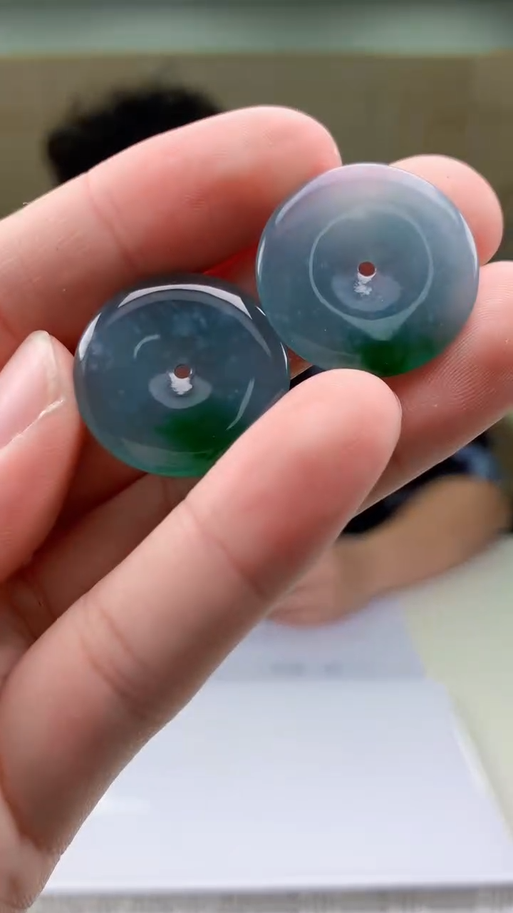 【闪购商品】定制翡翠未镶嵌4688bb-毛货挂件2个52