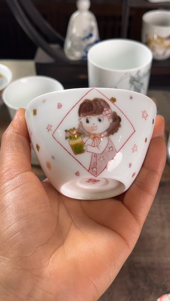 用****1景德镇文祥窑手工釉下彩陶瓷单杯