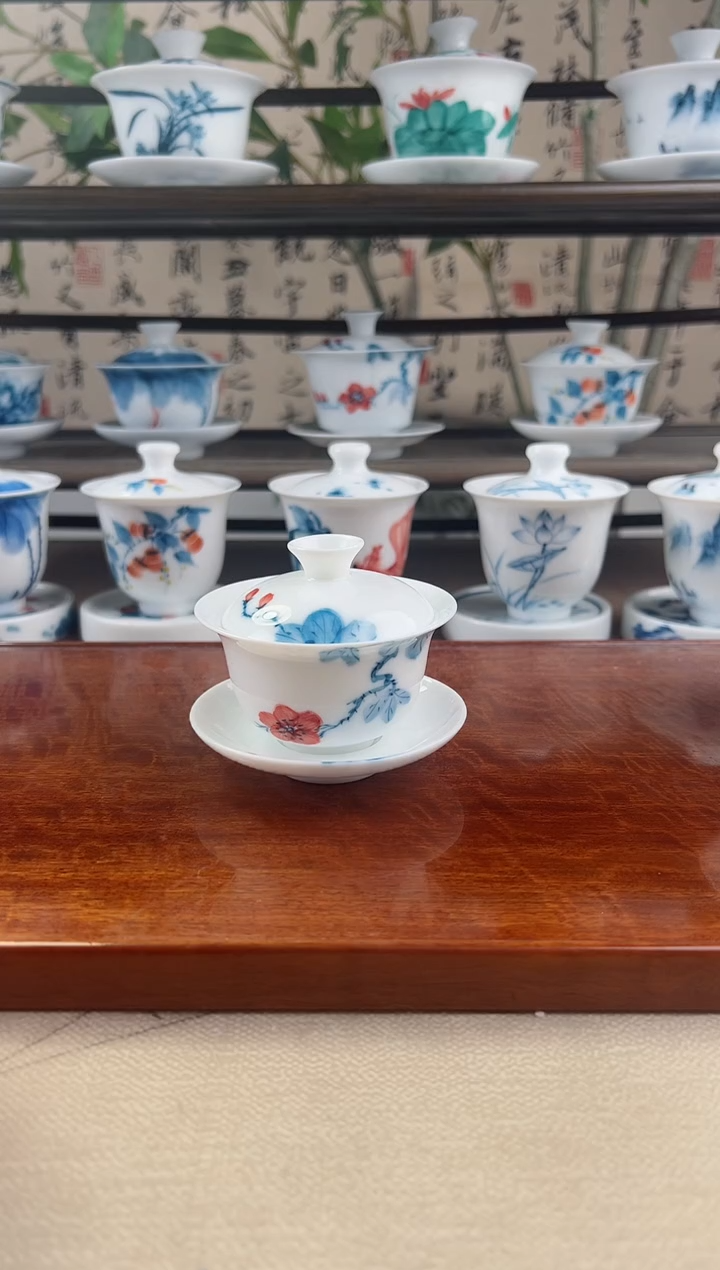 全品山茶花80ml三才盖碗