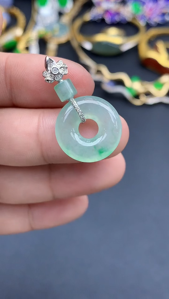 翡翠18K金镶嵌颈饰293-春日珠宝