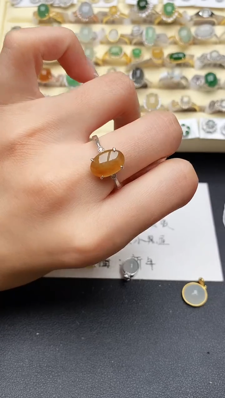 【闪购商品】翡翠戒指银S925镶嵌55555555+5