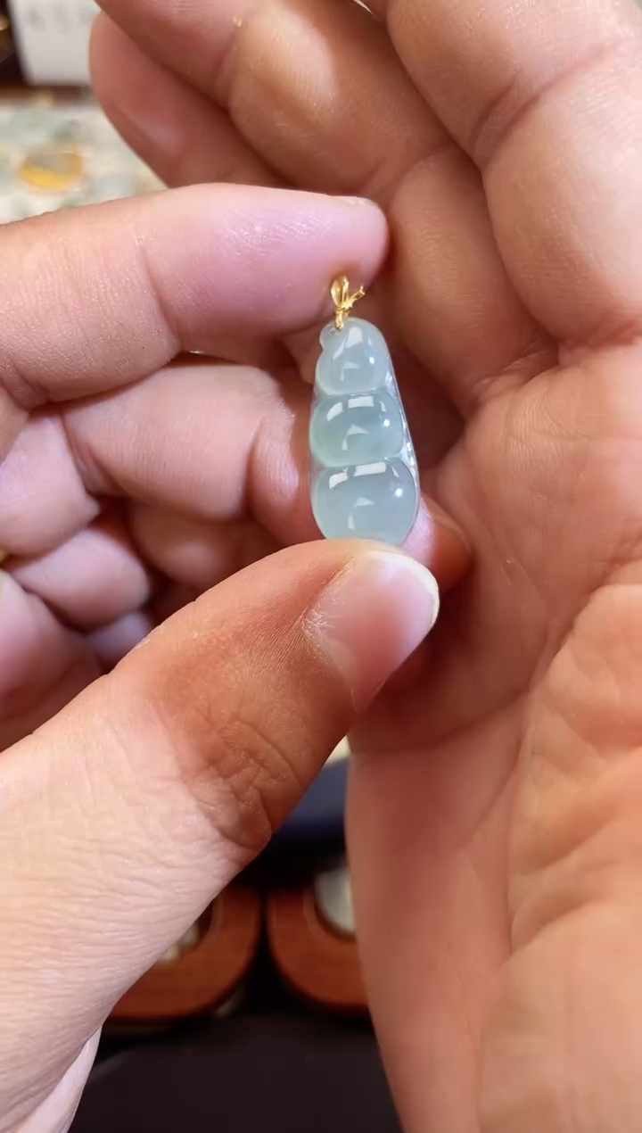 【闪购商品】翡翠吊坠(不含链)18K金镶嵌翡翠