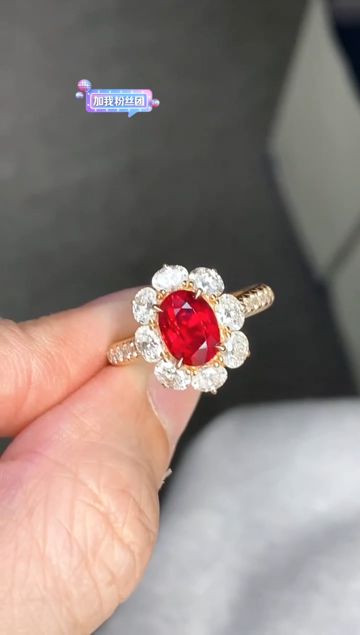 【闪购商品】红宝石戒指18K金镶嵌2.1ct/新年开工价