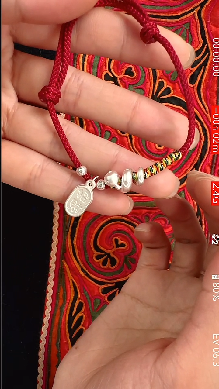 无珐琅足银小蛇手绳