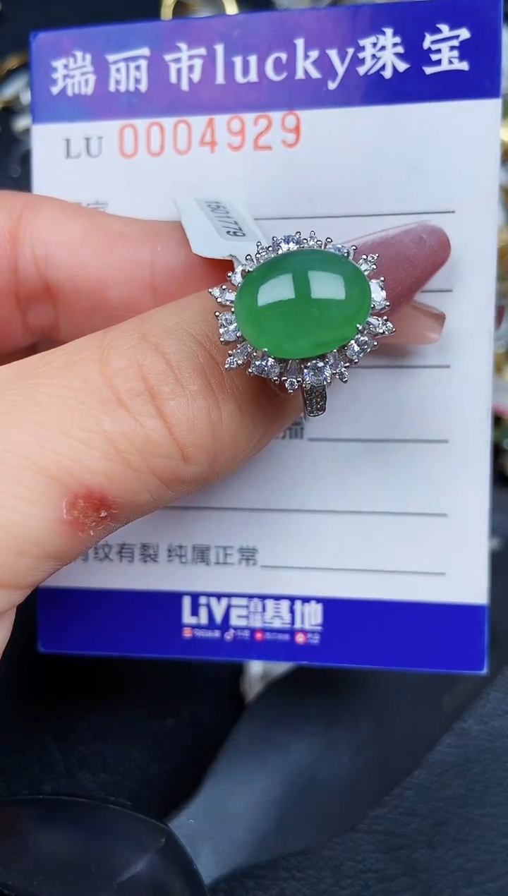 翡翠银S925镶嵌颈饰4929