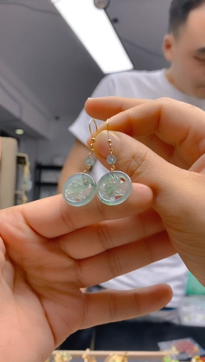 【闪购商品】翡翠耳饰合金524翡翠耳钩