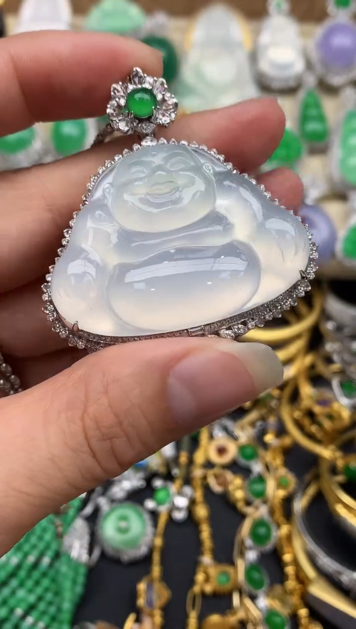 【闪购商品】翡翠吊坠(不含链)18K金镶嵌499-中国好珍宝