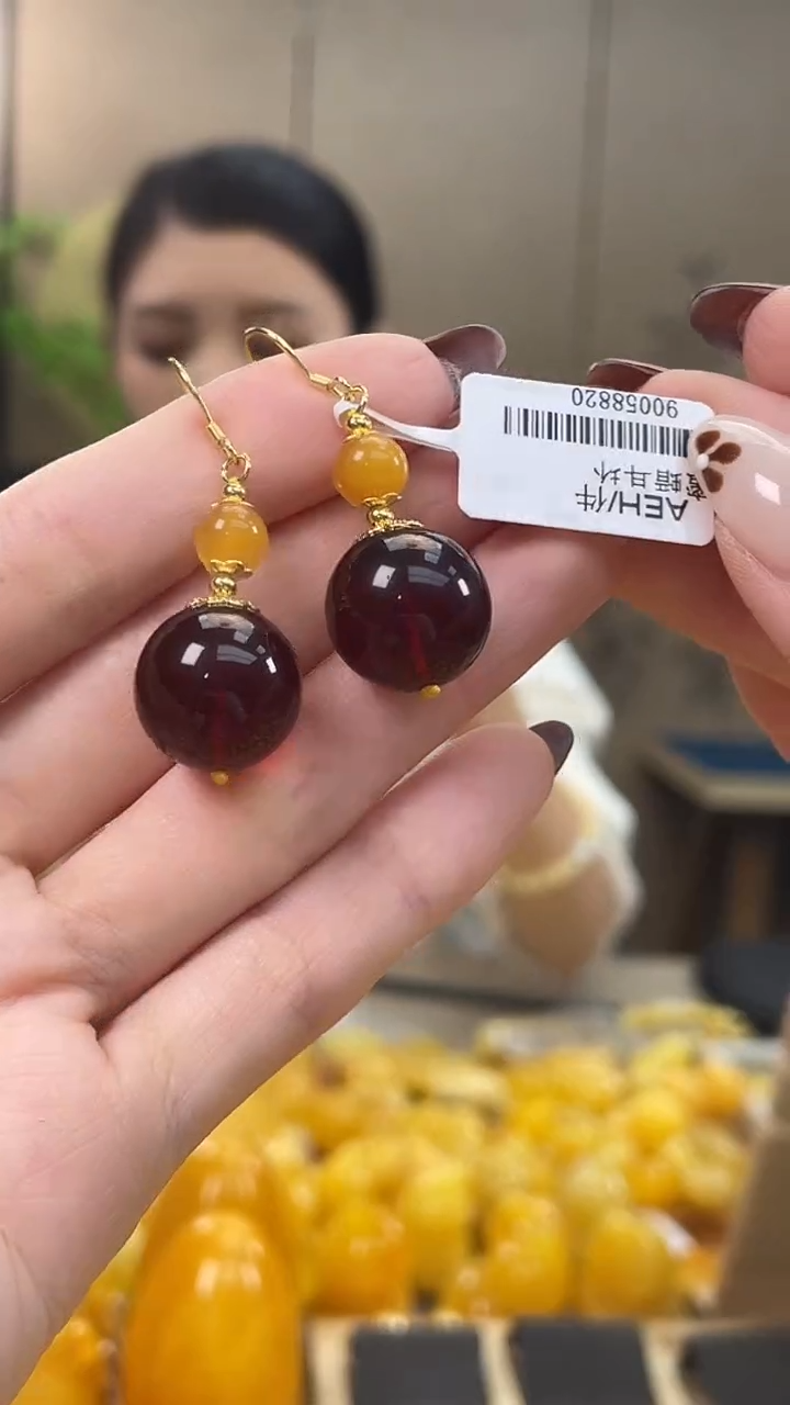 裸石琥珀银S925镶嵌多样性发货发其一J 8