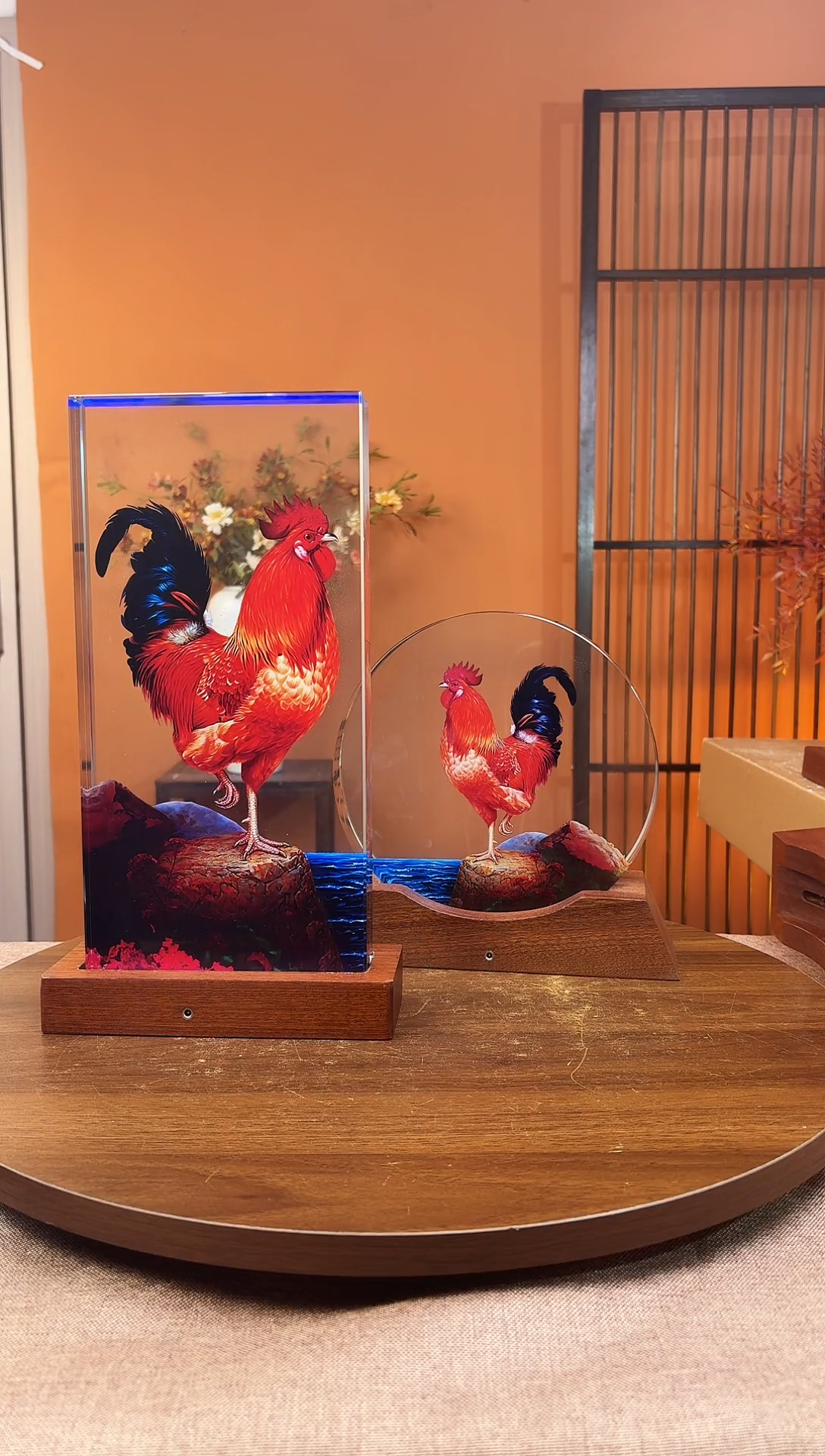 人造水晶7**6方形公鸡30/15/4加底座