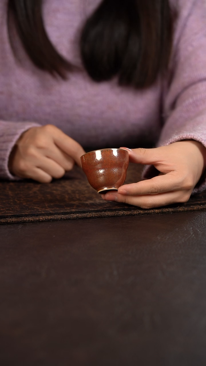 【闪购商品】杯聚澜堂红金花葫芦杯